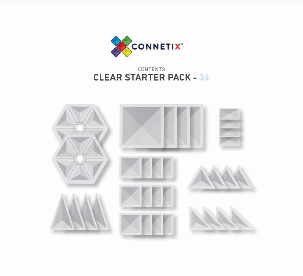 Clear Connetix - 34 Piece