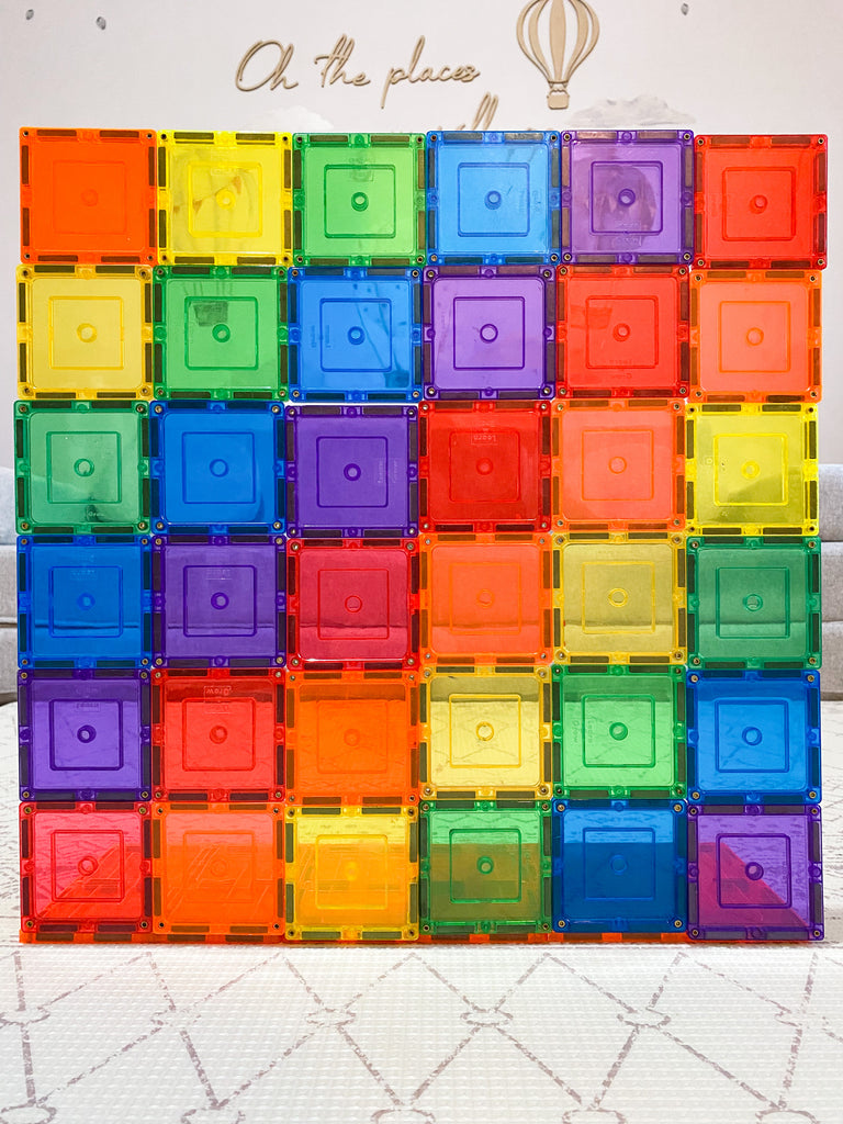 Learn & Grow Magnetic Tiles - Small Square Pack - 36 piece
